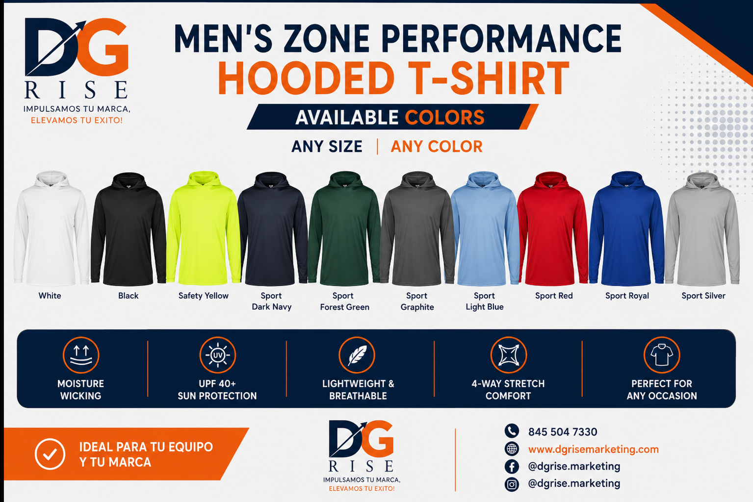 T-shirt performance con capucha — colores disponibles