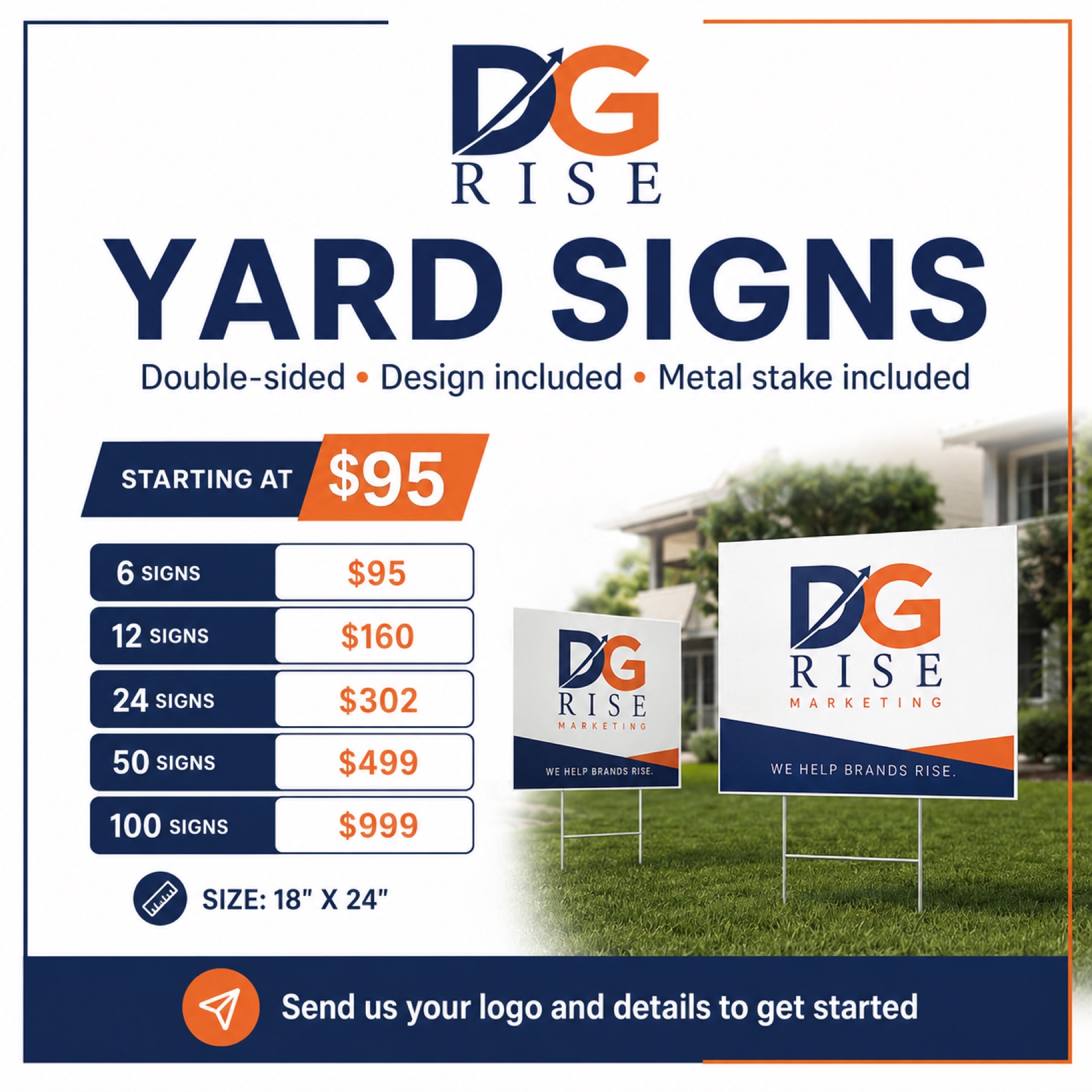 Yard sign packages example