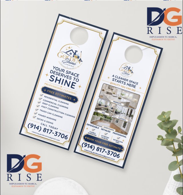 Golden Shine door hangers example